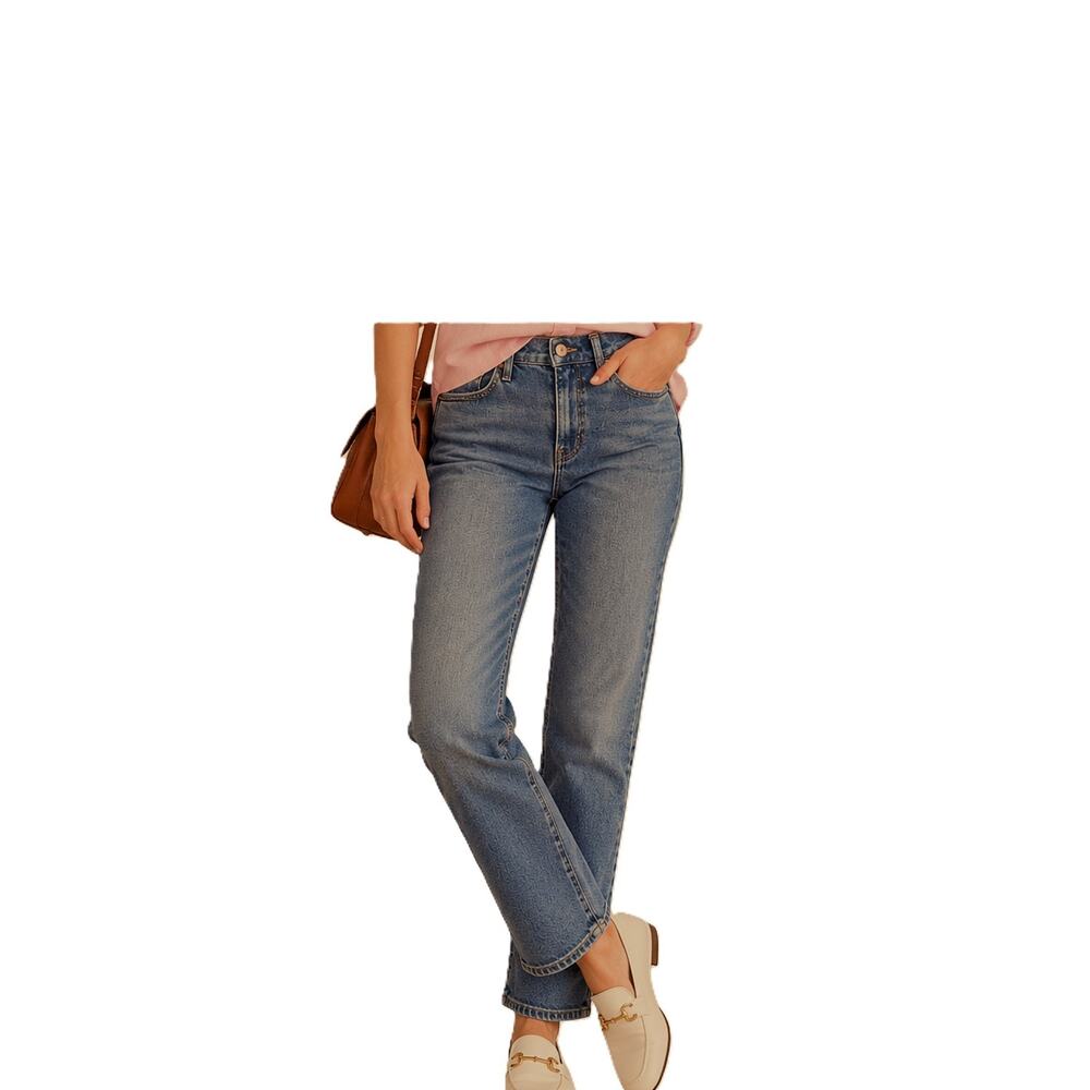 J.Crew Jeans Womens Size 26 Blue Essential Straight Leg Pockets Stretch Classic